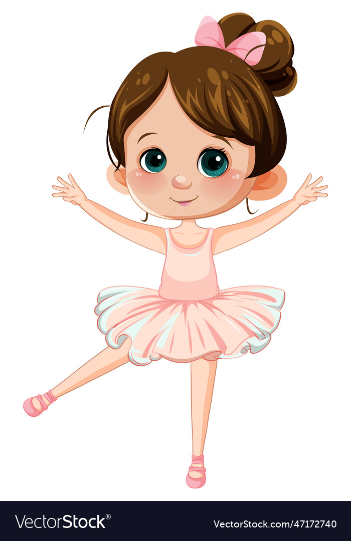 Cute ballet dancer cartoon character Royalty Free Vector