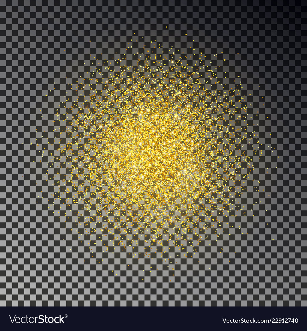 Gold glitter spray golden sparkles isolate Vector Image