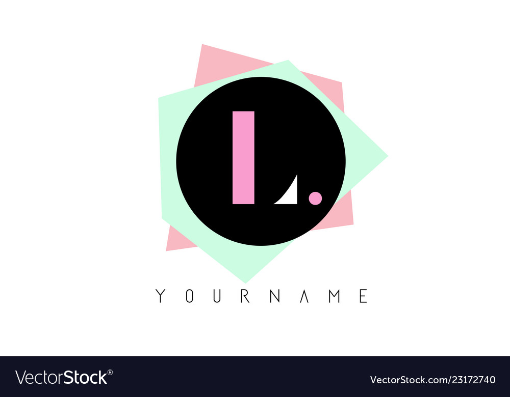 L geometric shapes logo design with pastel colors