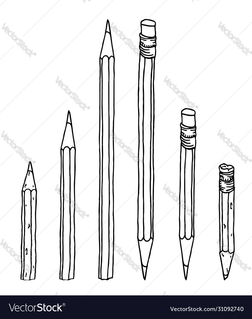 Pencils set Royalty Free Vector Image - VectorStock