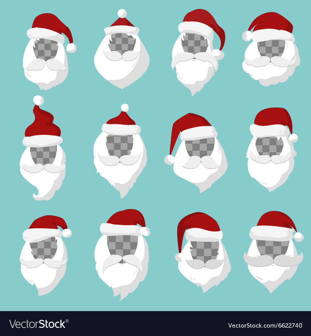 Portrait santa claus face cut silhouette