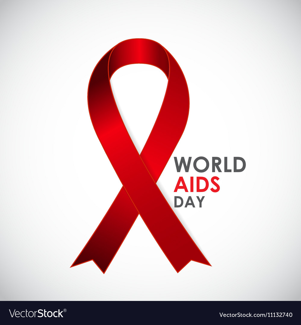 Red ribon - symbol of 21 december world aids day Vector Image