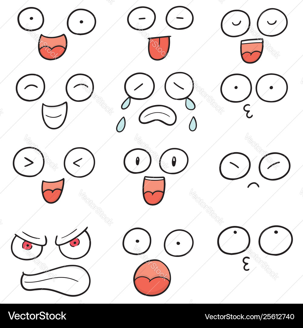 Set cartoon face Royalty Free Vector Image - VectorStock