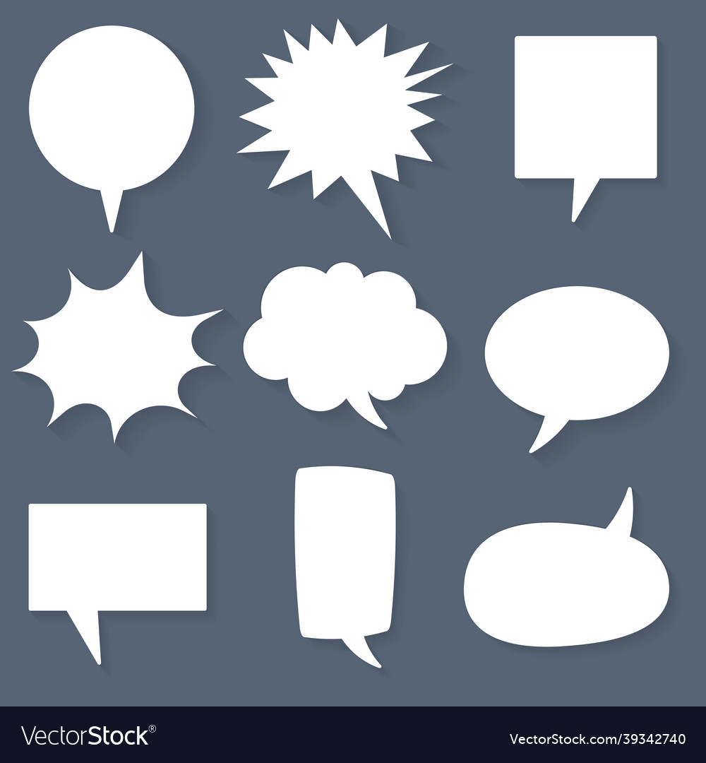 Speech bubble icon set white flat design Vector Image