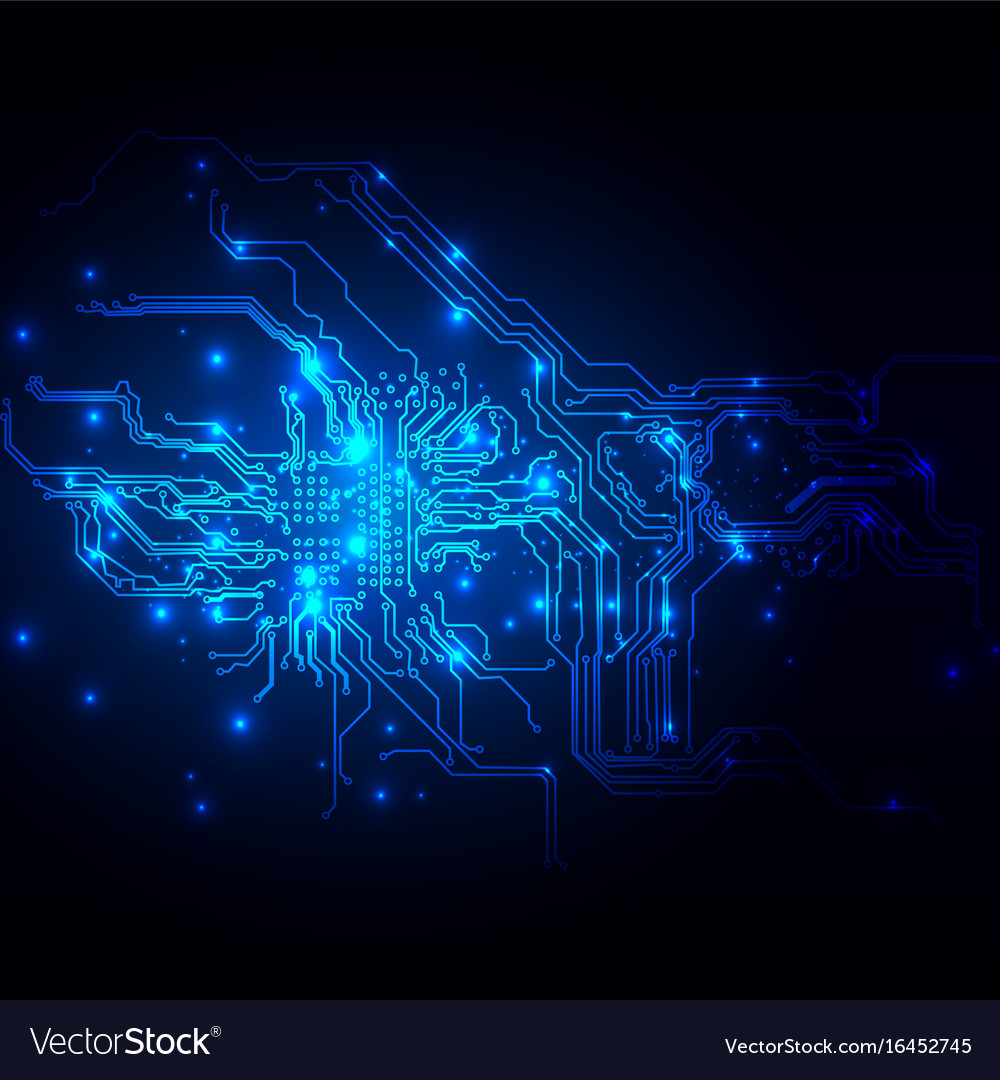 Abstract blue light circuit background technology Vector Image