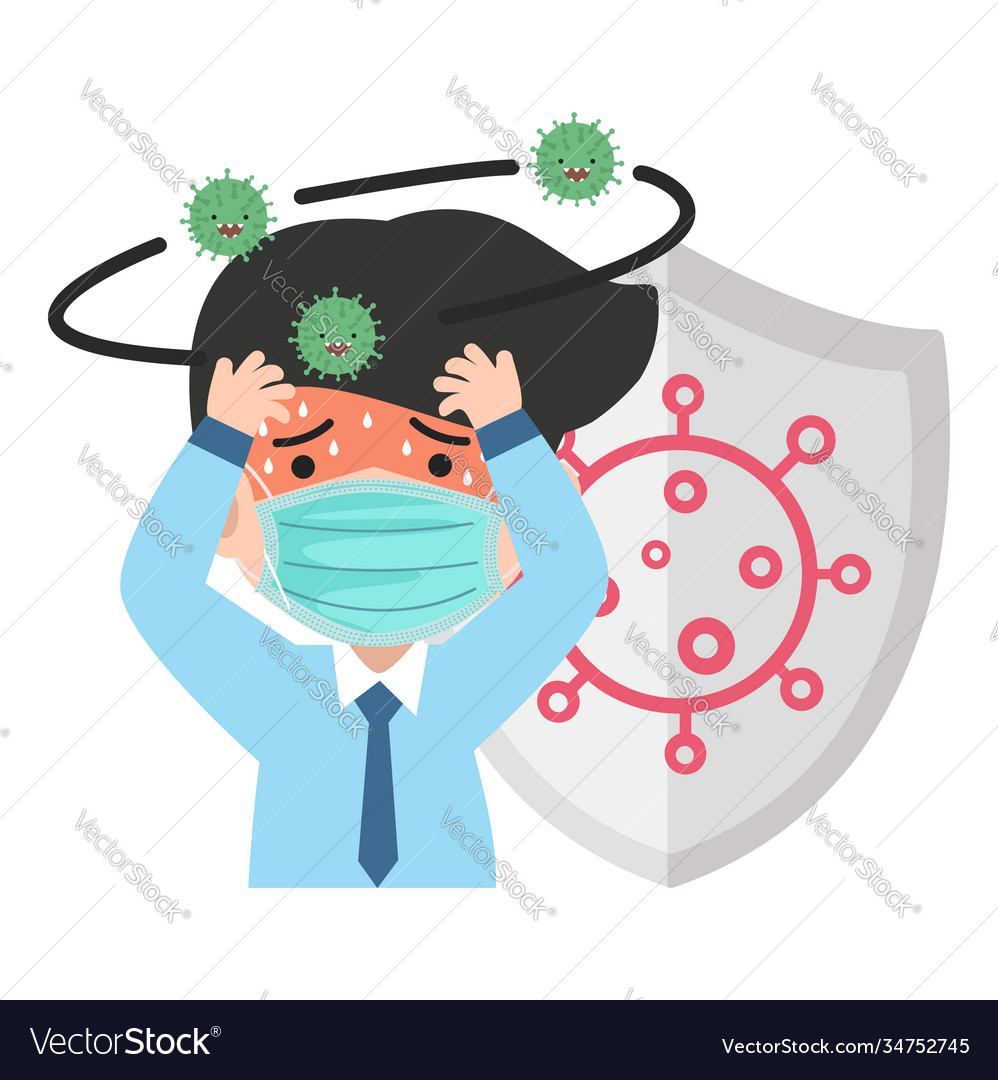 Businessman using face mask with shield covid-19