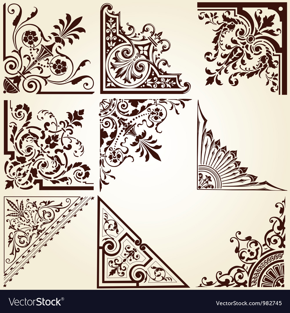 Decorative Ornamental Corners Royalty Free Vector Image