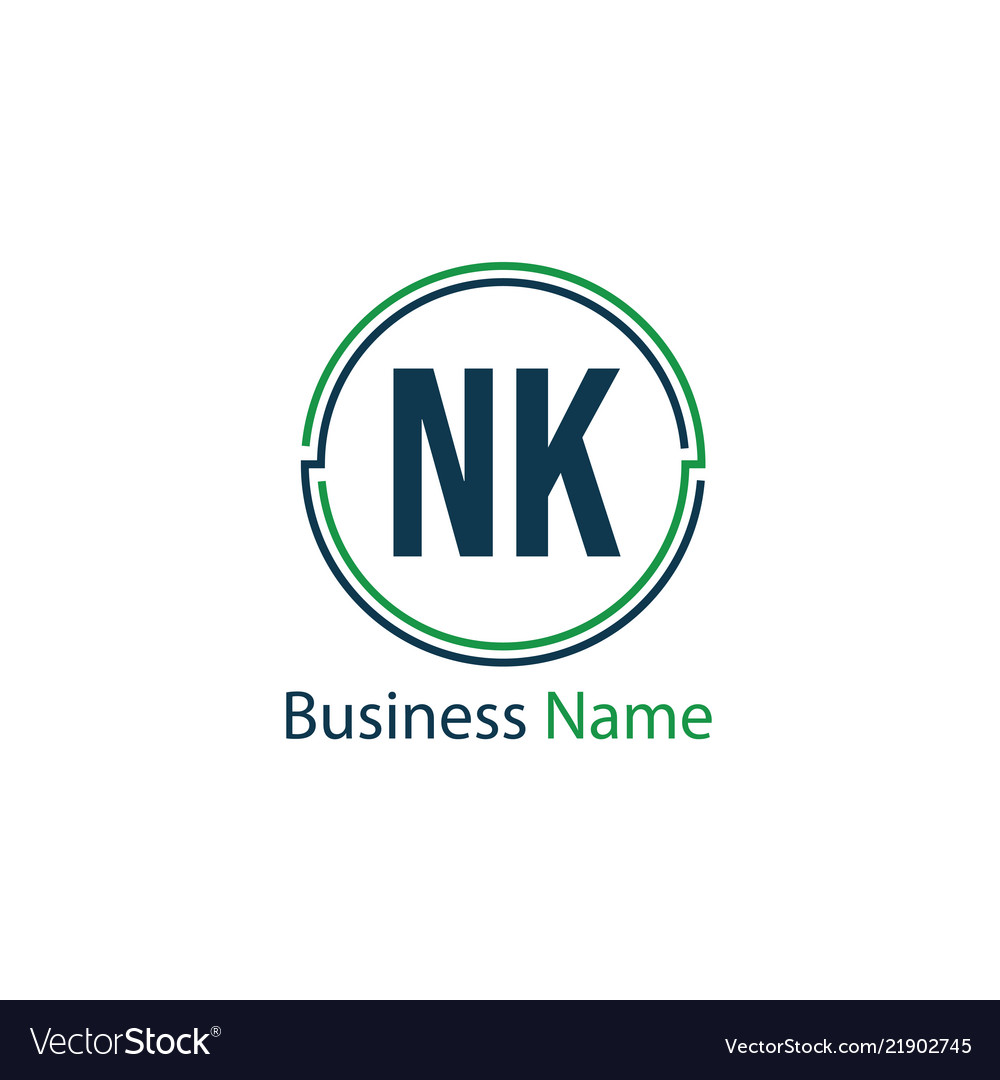 Initial letter nk logo template design Royalty Free Vector