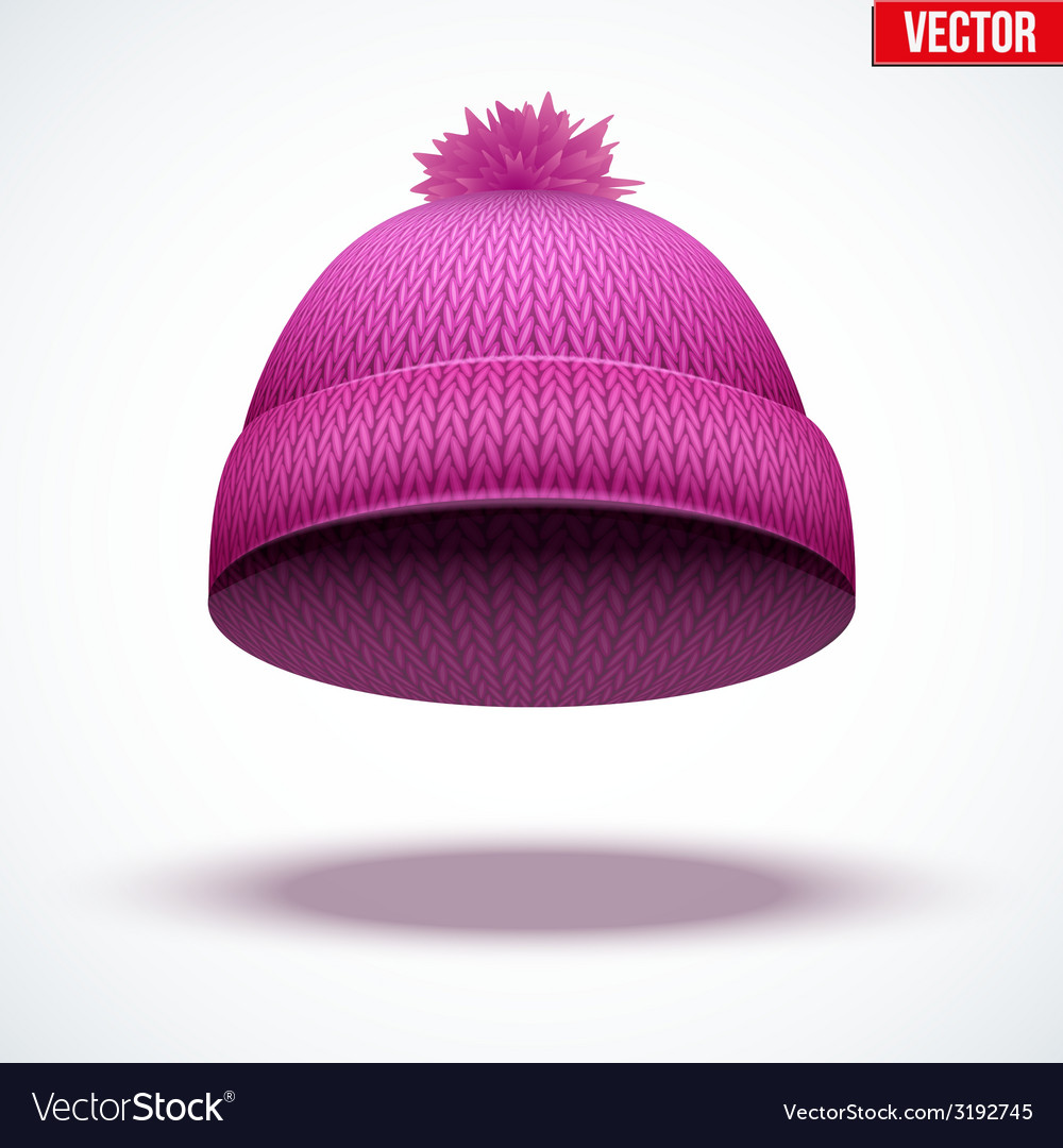 Knitted woolen cap winter seasonal pink hat