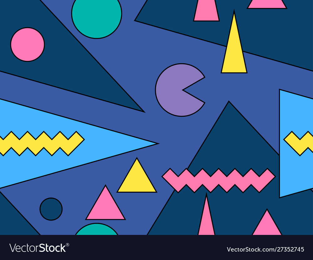 Memphis seamless pattern with geometric shapes Vector Image