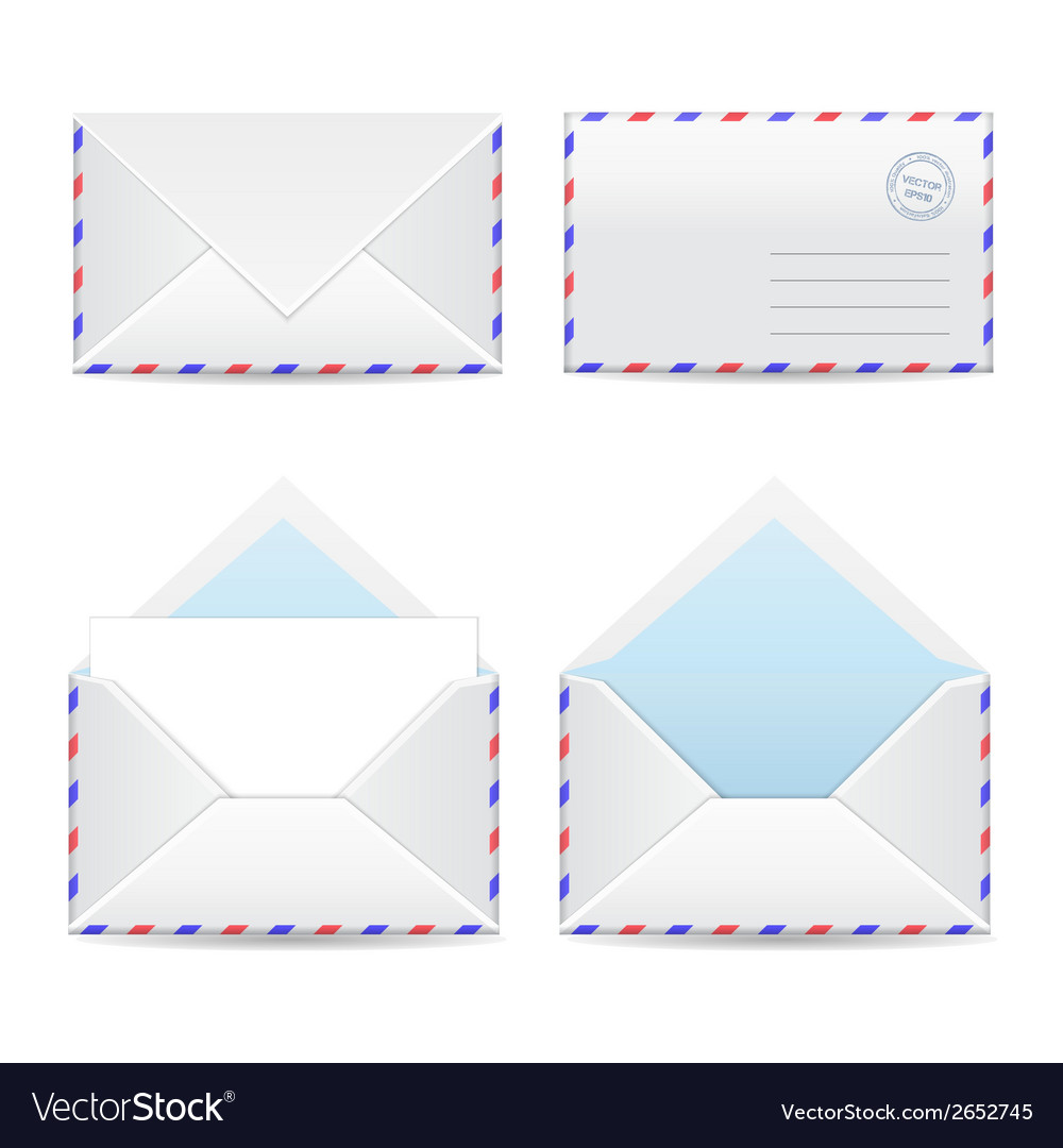 Set white envelopes Royalty Free Vector Image - VectorStock