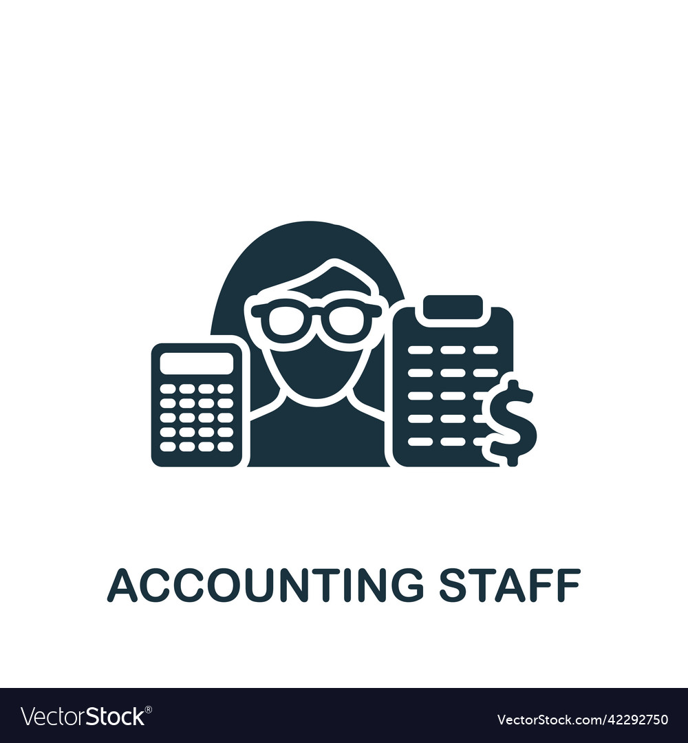 Accounting staff icon monochrome simple business Vector Image