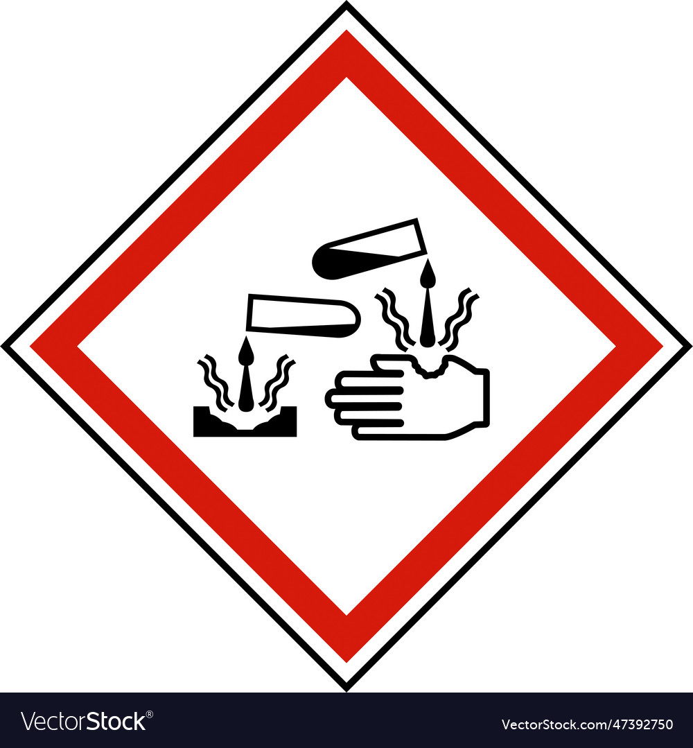 Corrosive symbol label on white background Vector Image