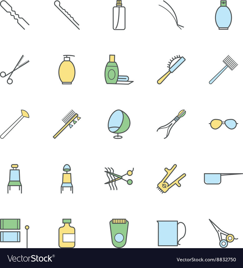 Hair salon bold icons 4 Royalty Free Vector Image Hair salon bold icons 4 Royalty Free Vector Image