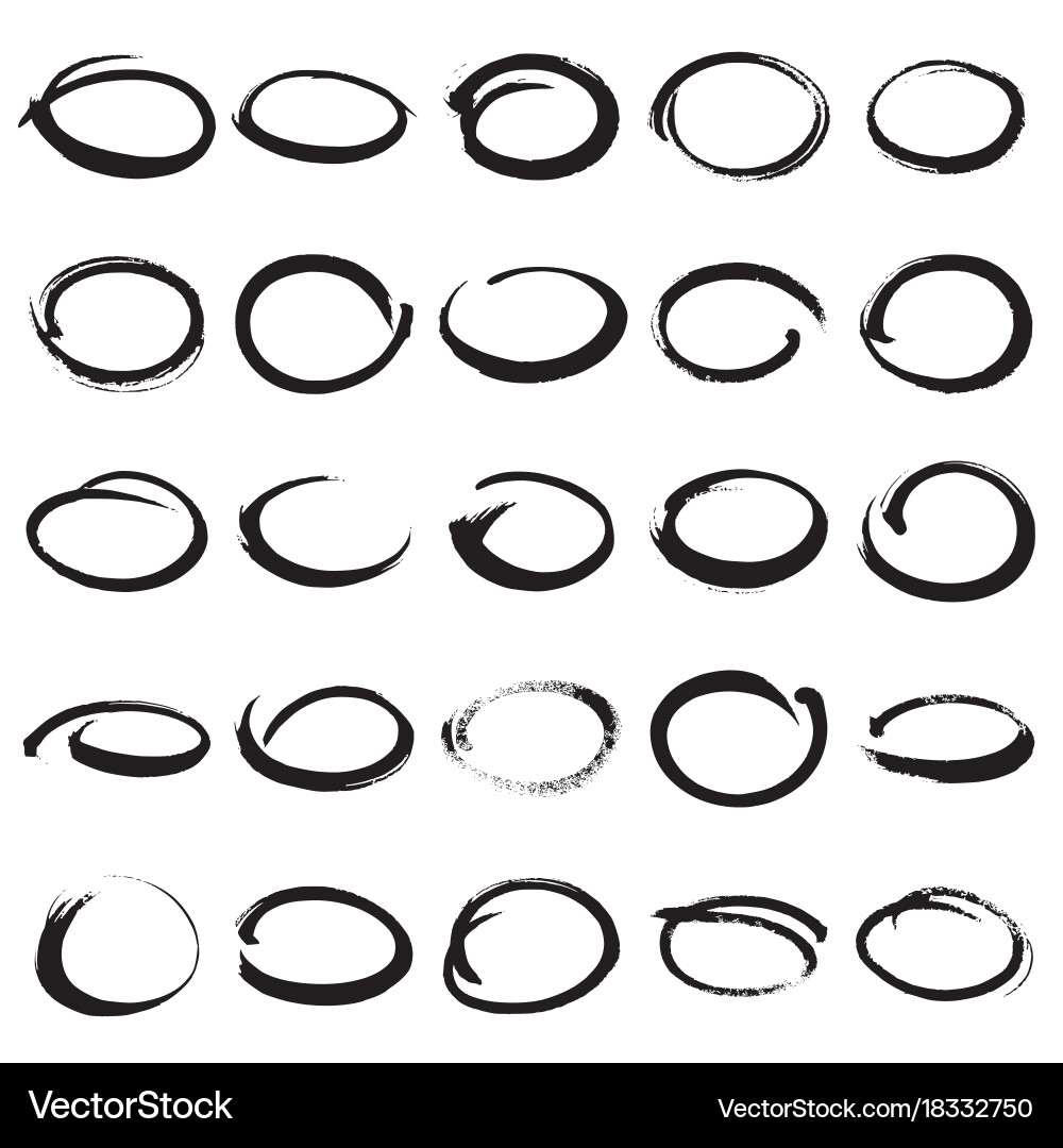 Hand painted scribble circles Royalty Free Vector Image
