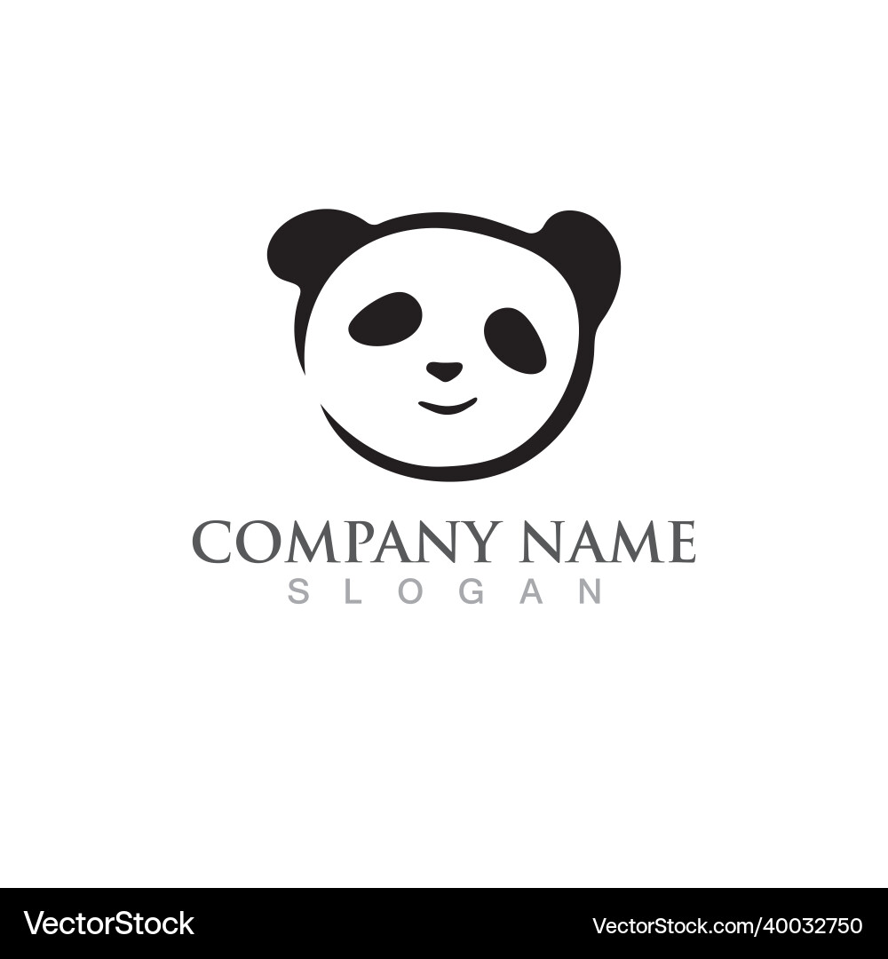 Panda head logo and symbol image Royalty Free Vector Image