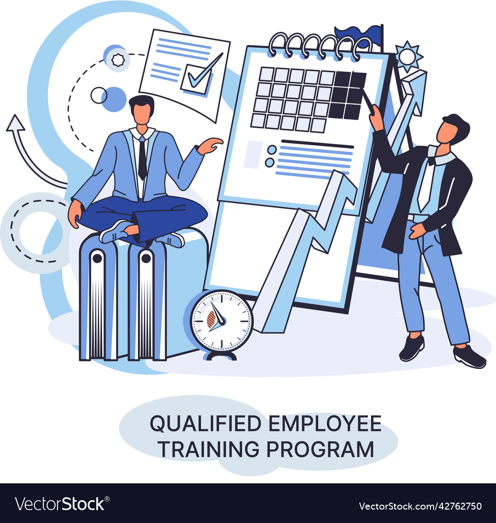 Qualified employee training program refresher Vector Image