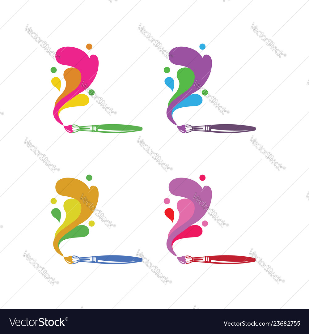 Art-brushs-set-logo Royalty Free Vector Image - VectorStock