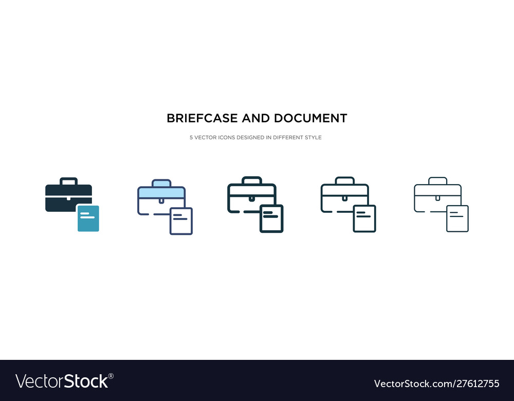 Briefcase and document icon in different style