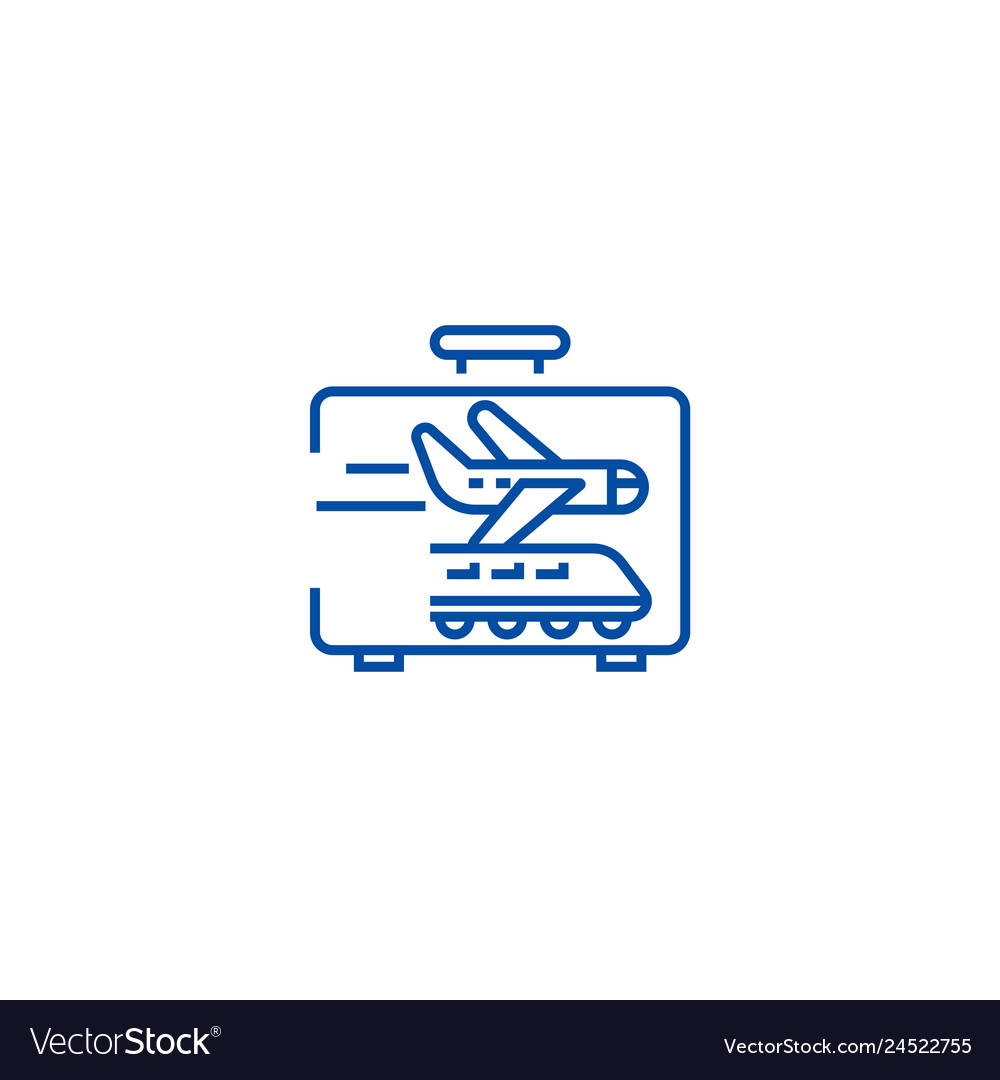 Business traveling line icon concept Royalty Free Vector