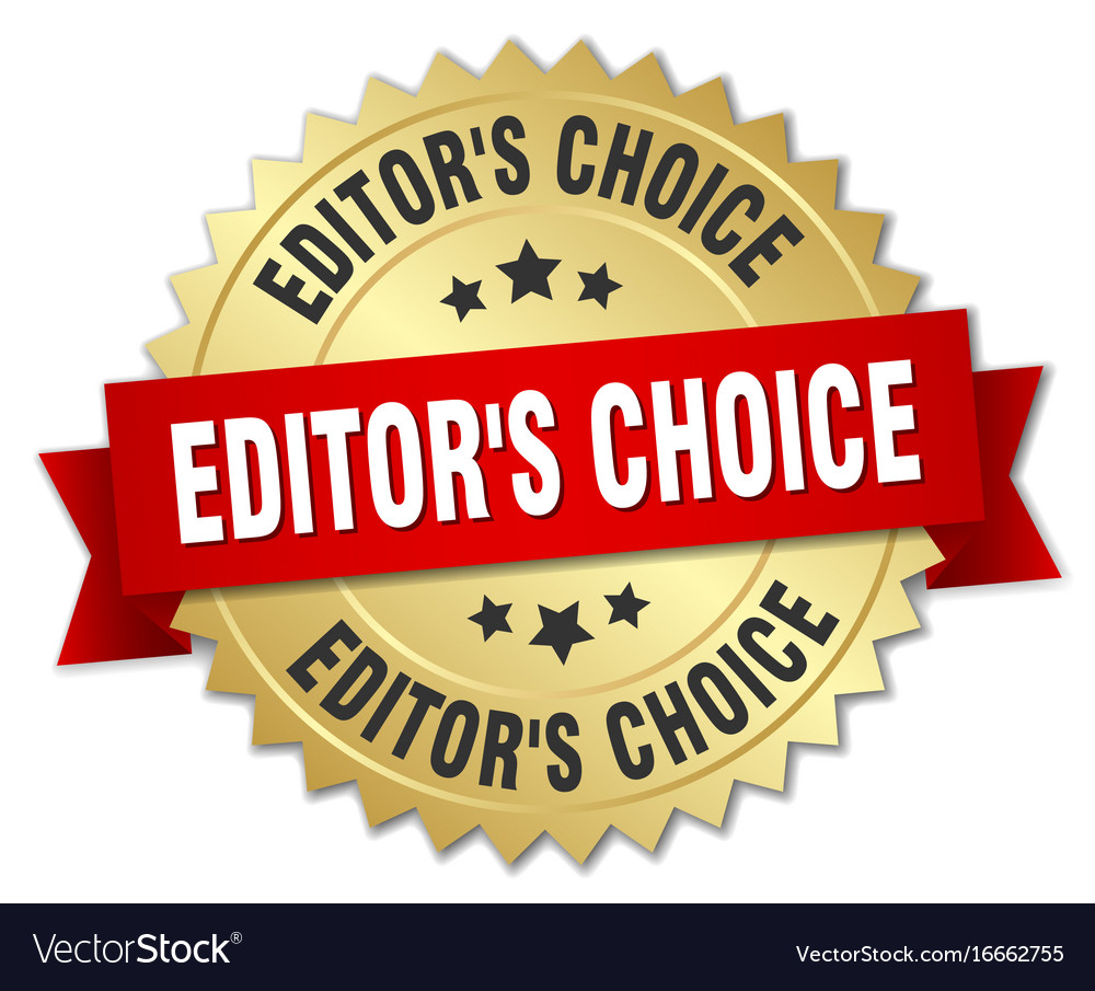 Editors choice round isolated gold badge Vector Image