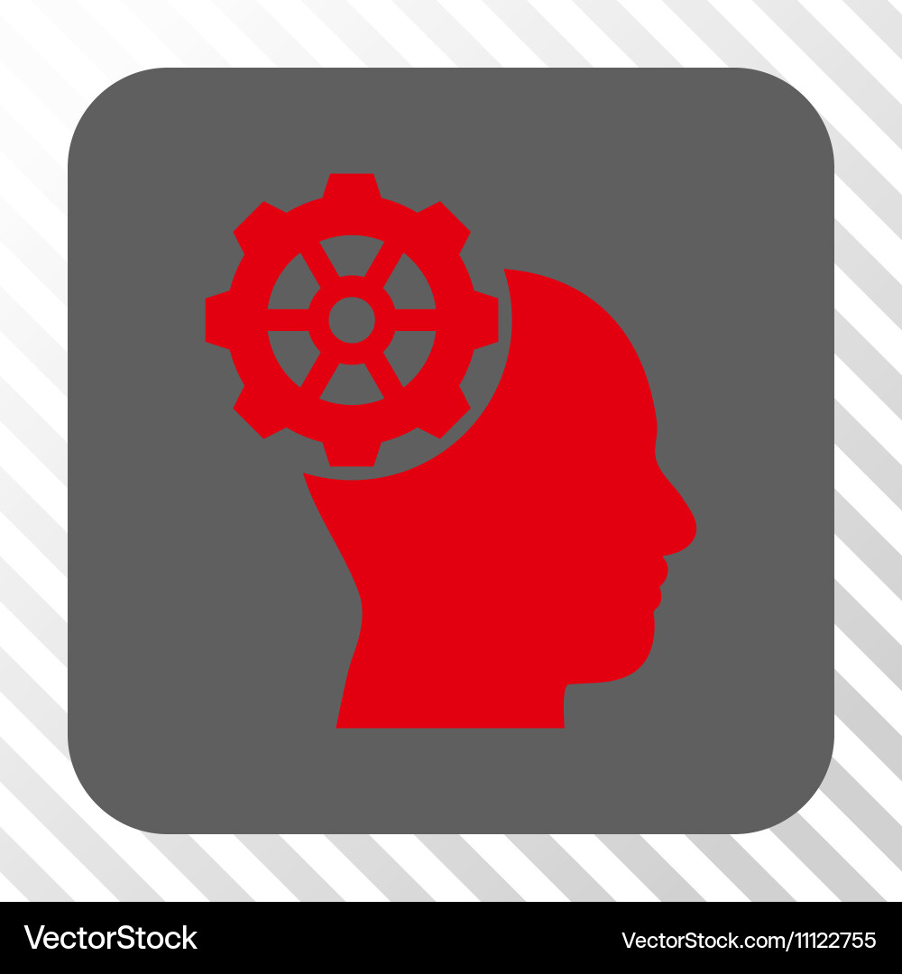 Head gear rounded square button Royalty Free Vector Image