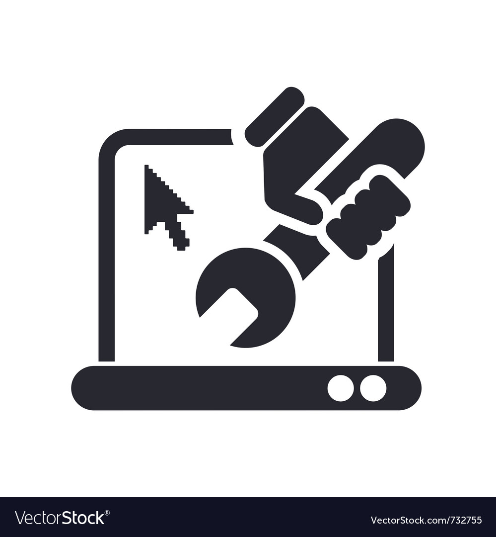 Pc repair icon Royalty Free Vector Image - VectorStock