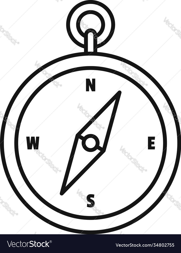 Safari hunting compass icon outline style Vector Image