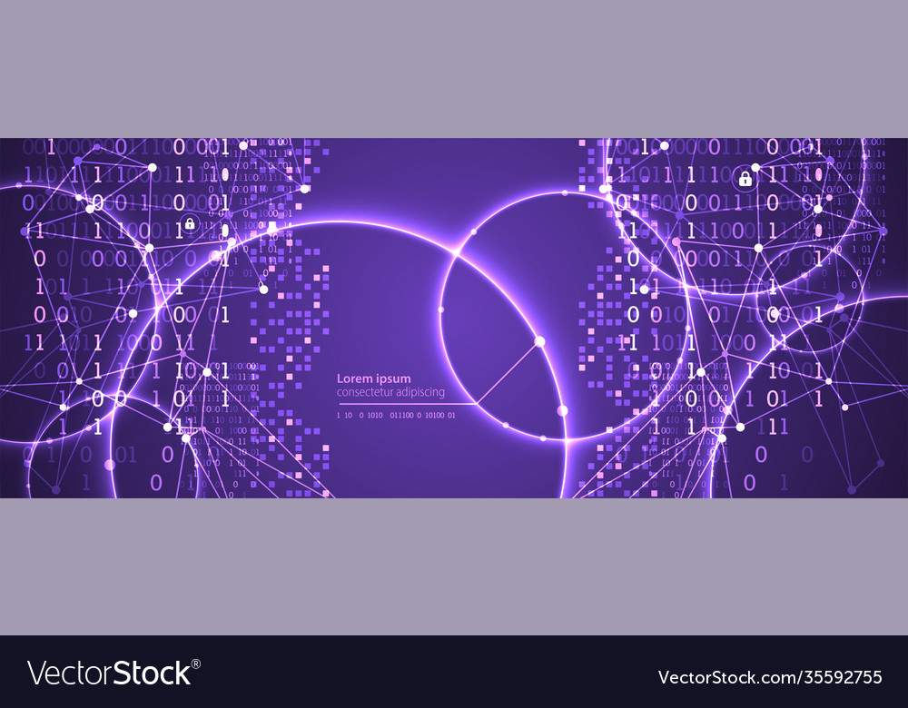 Technology background big data concept binary Vector Image