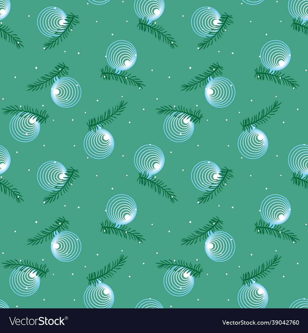 A glass christmas baubles seamless pattern