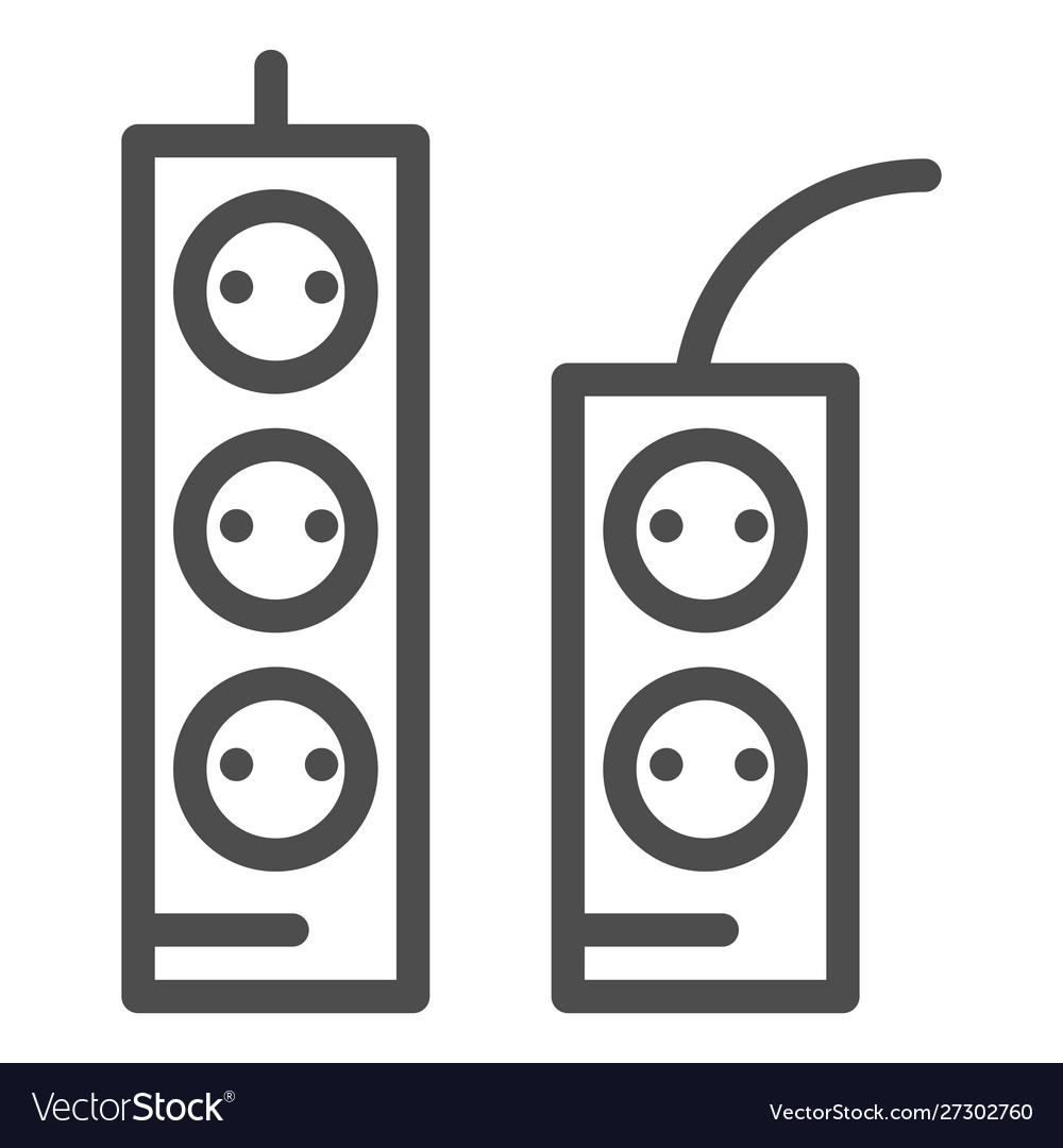 Sockets and tees line icon socket extension Vector Image