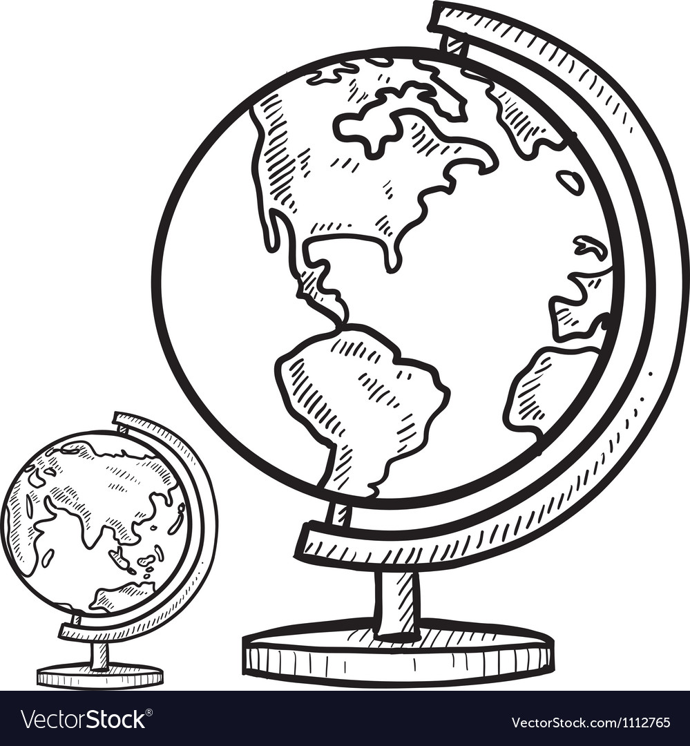 Doodle globe world Royalty Free Vector Image - VectorStock