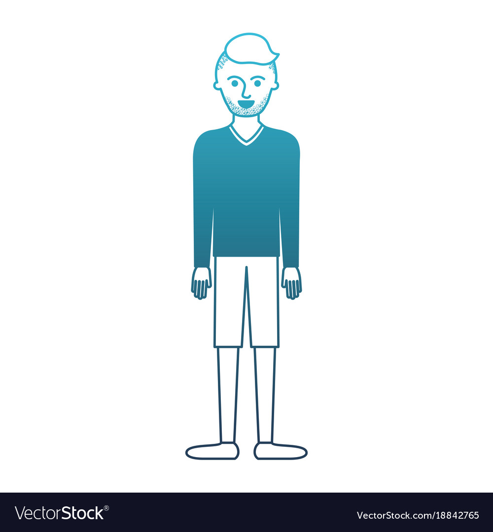 Man Full Body With T-shirt Long Sleeve And Short Vector Image