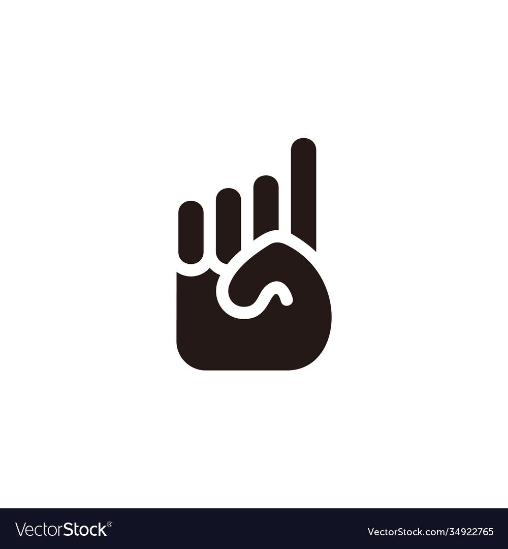 Number one hand palm simple geometric symbol Vector Image