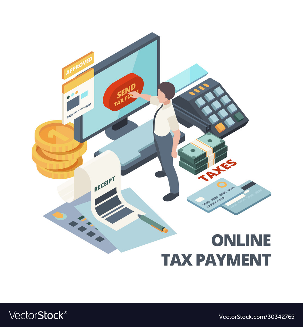 Online payment invoice tax bills accounting Vector Image