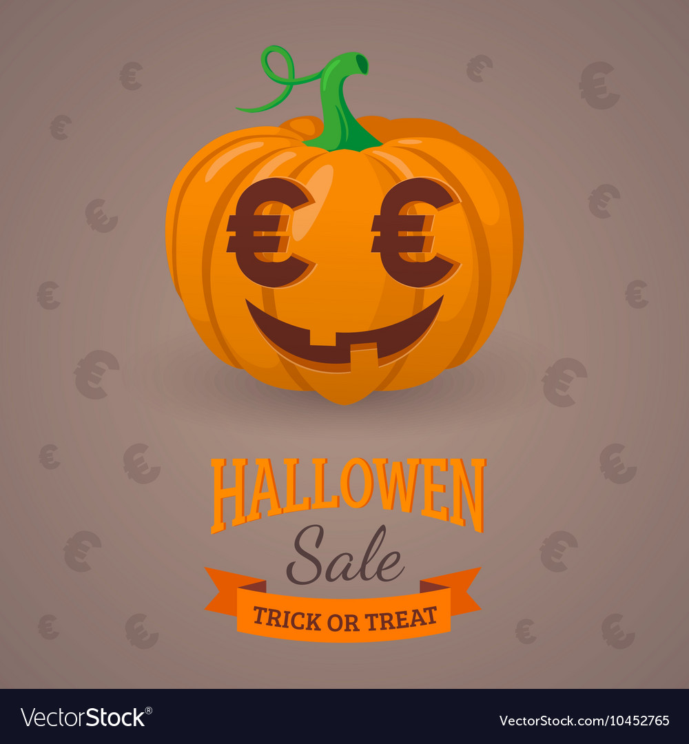 Pumpkin With Euro Eyes Royalty Free Vector Image