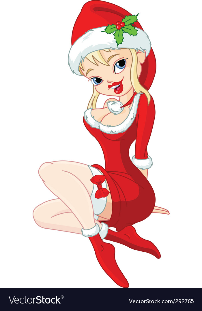 Sexy Christmas Girl Royalty Free Vector Image Vectorstock