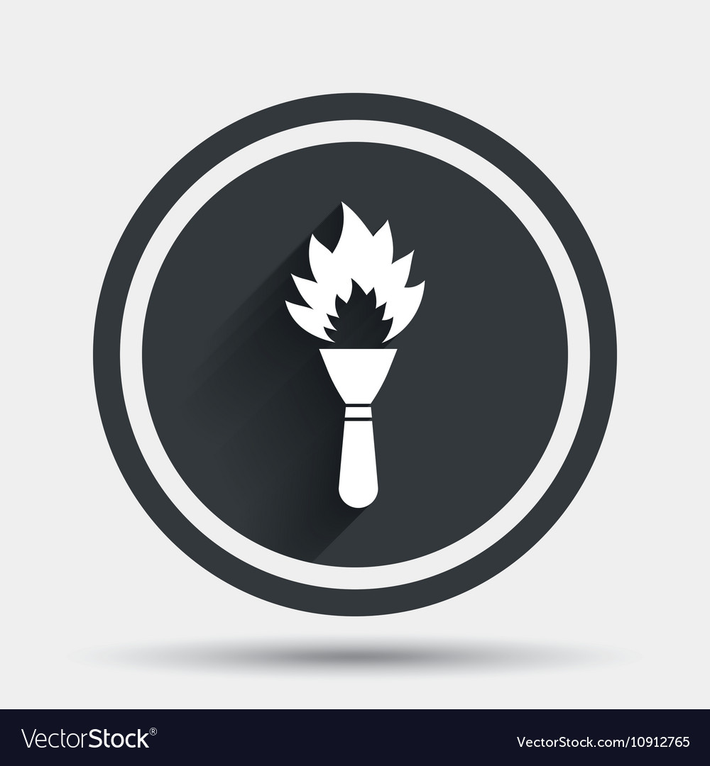 Torch flame sign icon fire symbol