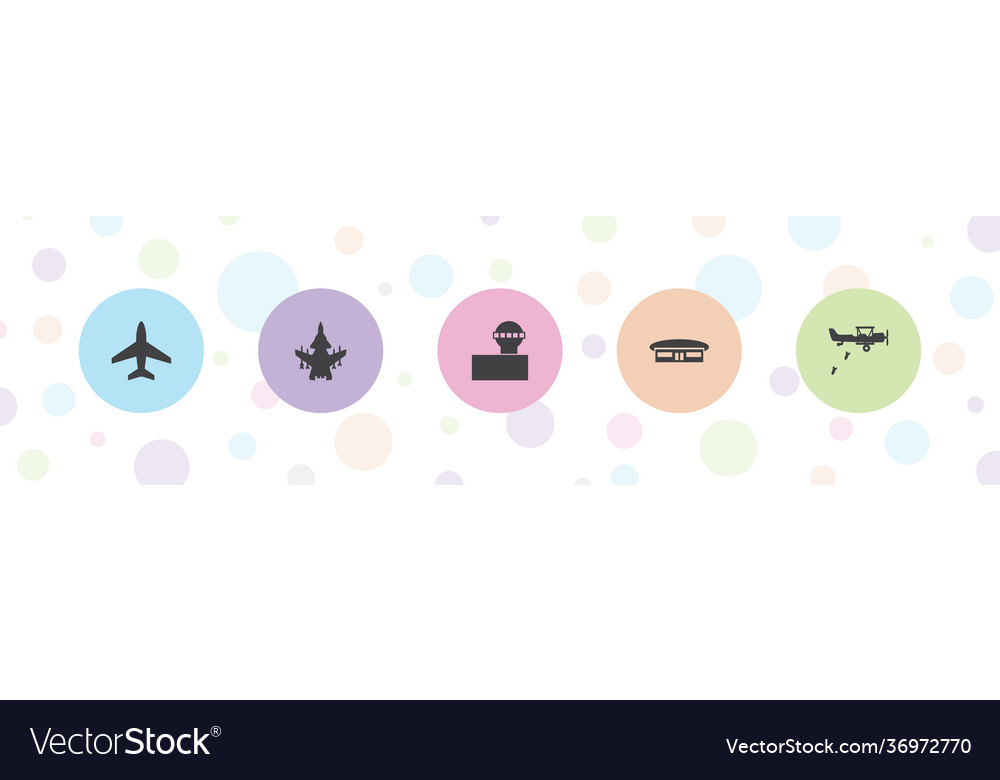 5 aircraft icons Royalty Free Vector Image - VectorStock