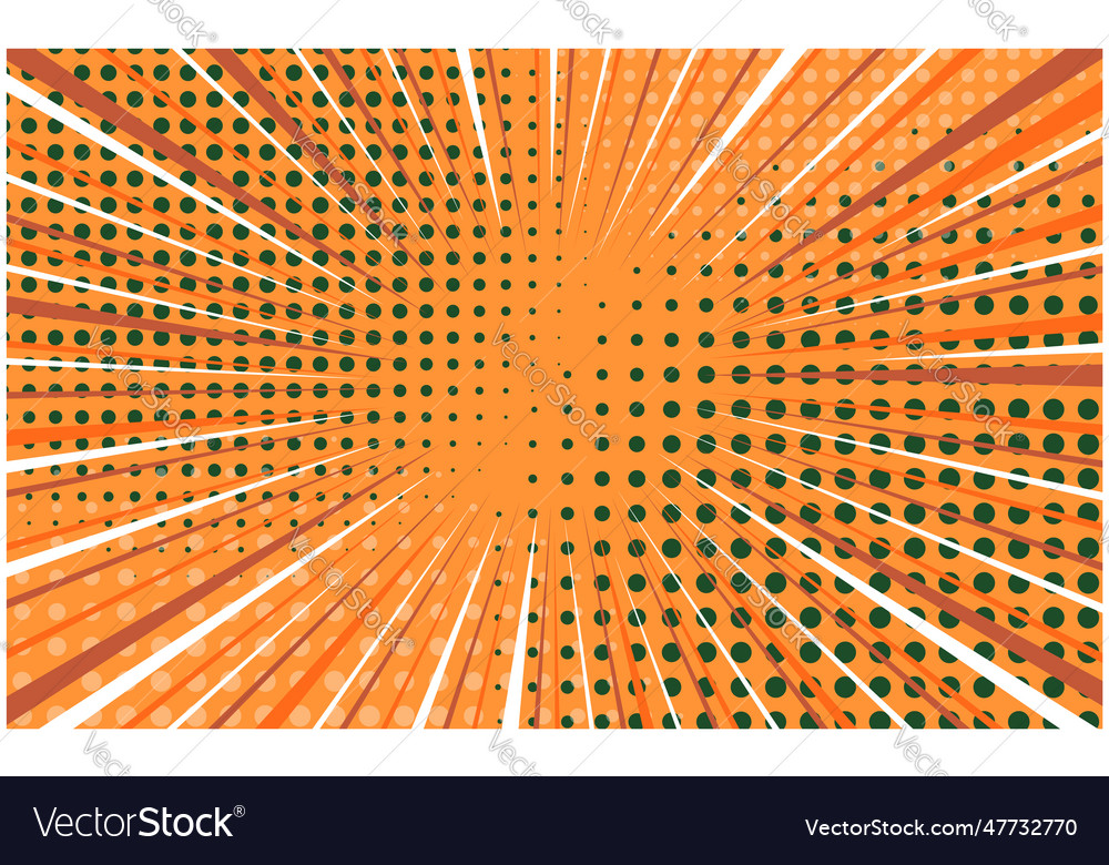 Abstract orange exploding retro comic background Vector Image