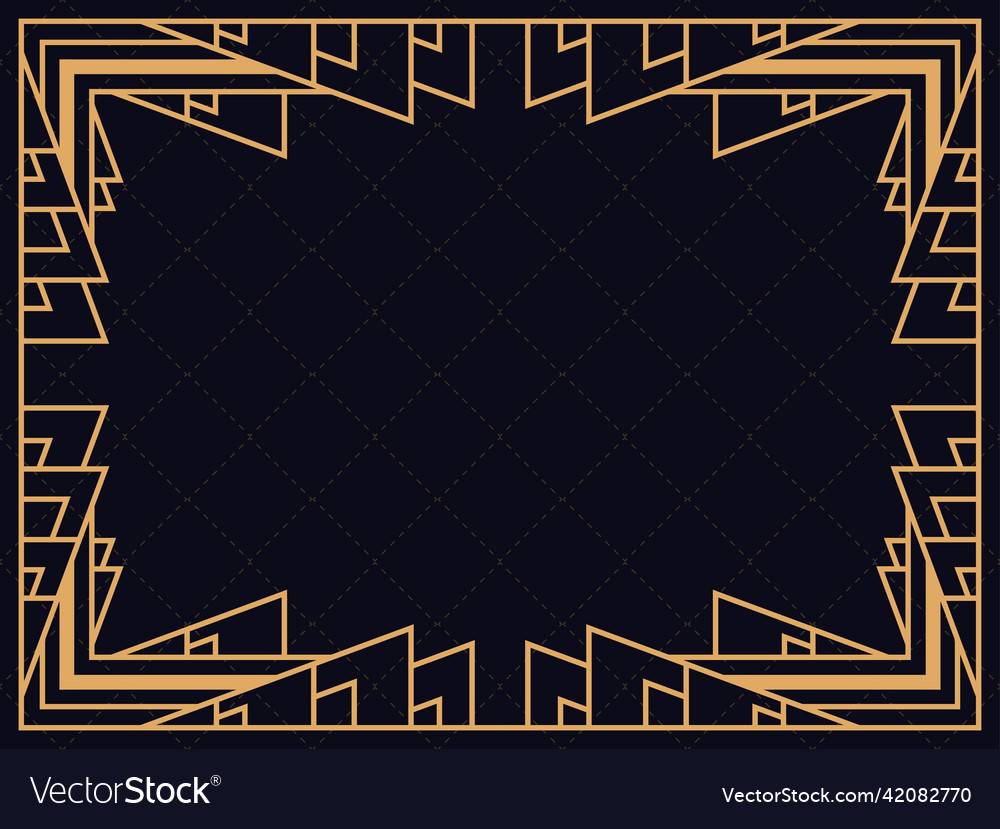 Art deco frame vintage linear border design Vector Image