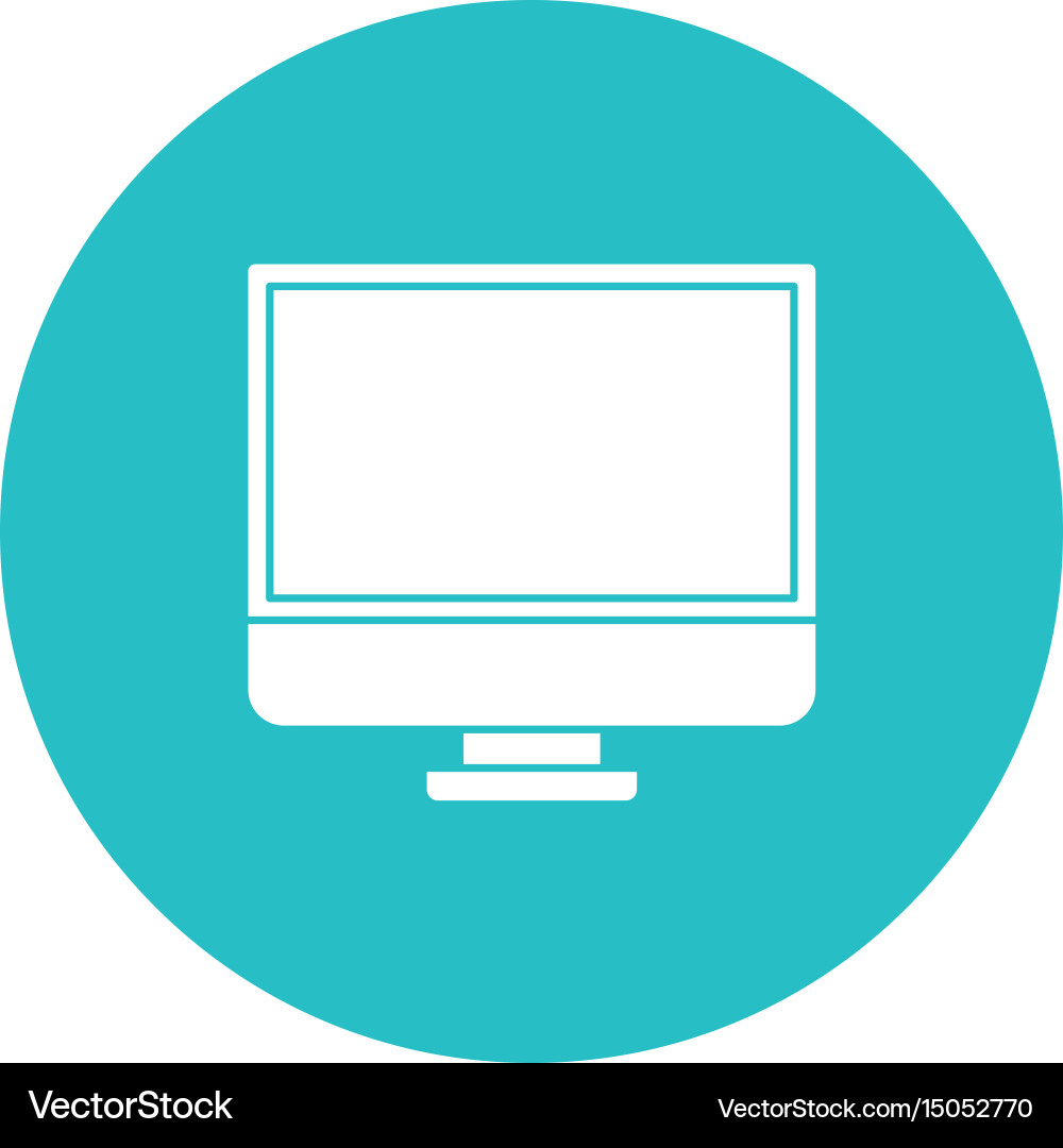 Circle light blue with lcd monitor Royalty Free Vector Image