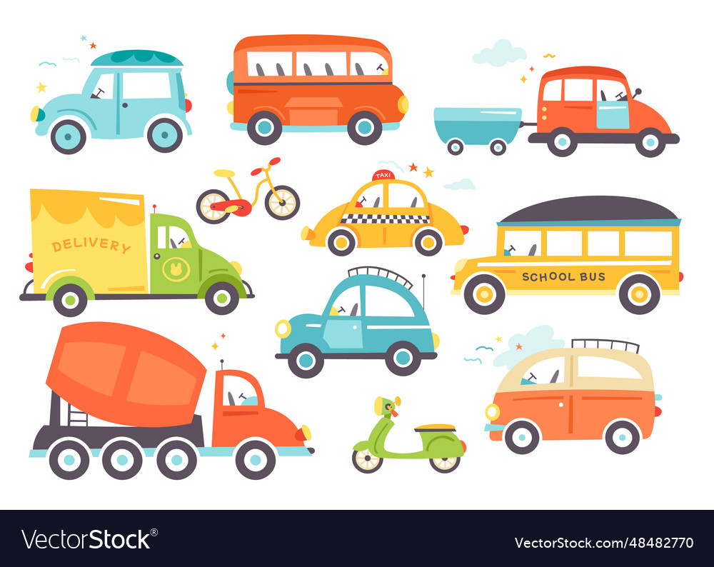 Cute cartoon public passenger transport special Vector Image