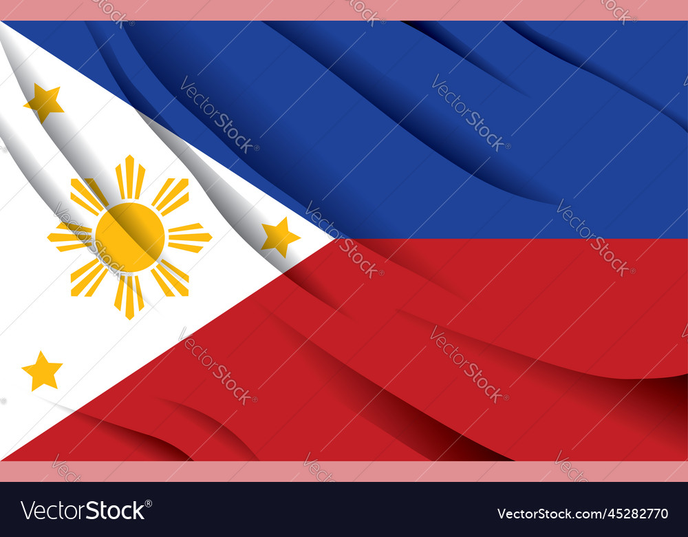 Philippines national flag waving realistic Vector Image