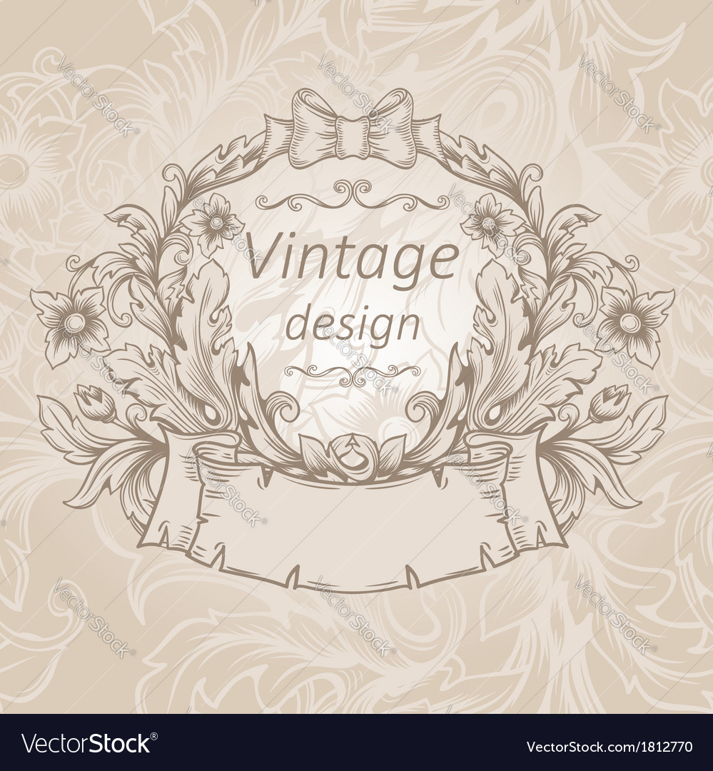 Retro vintage emblem Royalty Free Vector Image