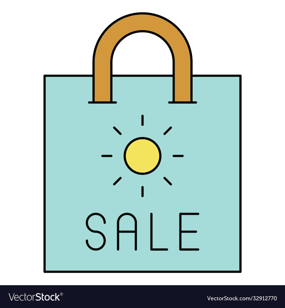 Shopping bag icon summer sale related