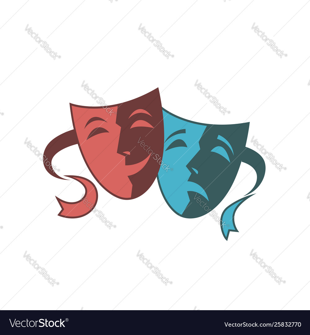 Theatrical masks set Royalty Free Vector Image