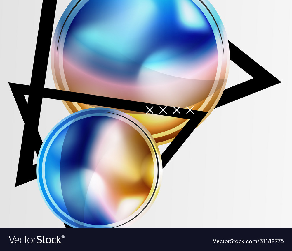 Abstract background - glossy glass bubbles Vector Image