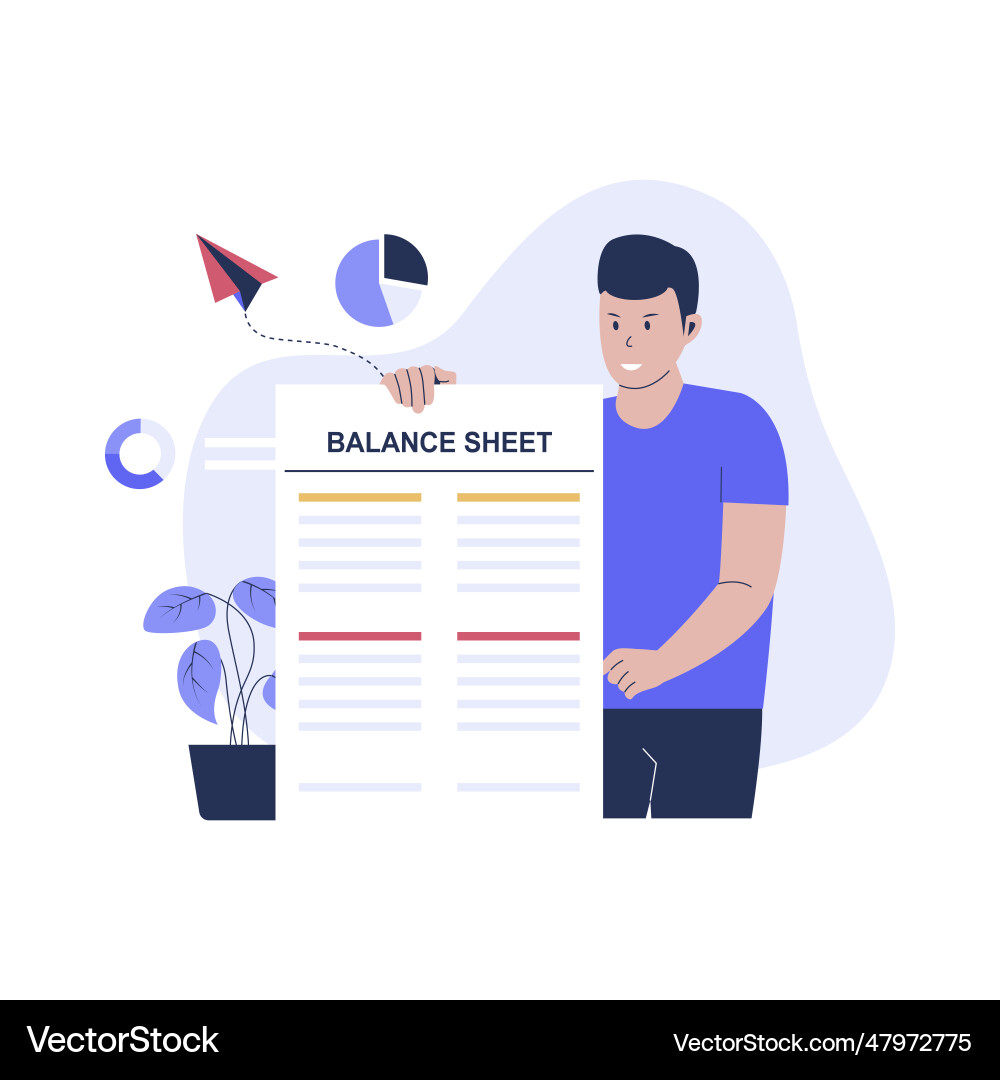 Business balance sheet concept Royalty Free Vector Image
