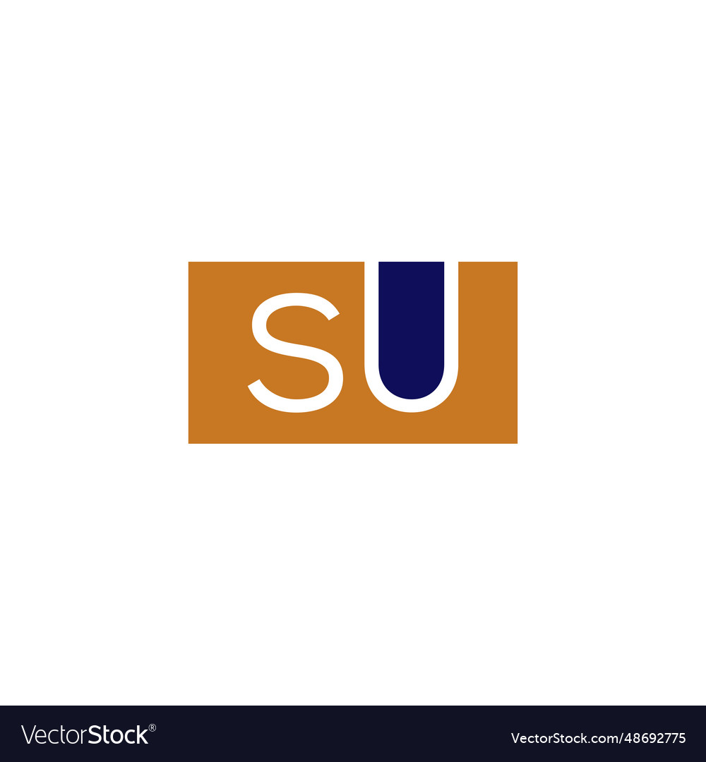 Creative initial letter su square logo design Vector Image